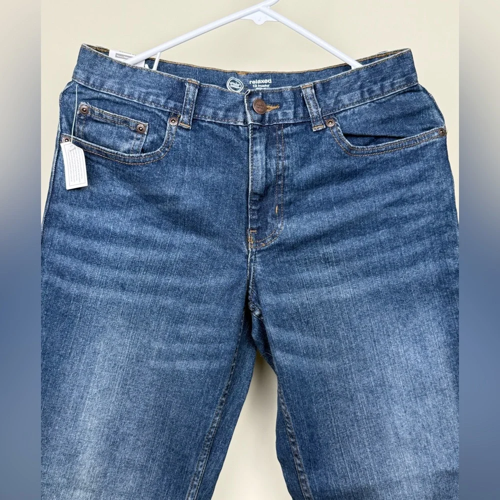NWT Wonder Nation Boys Blue Jeans Size 12 Husky Adjustable‎ Waist Relaxed Fit